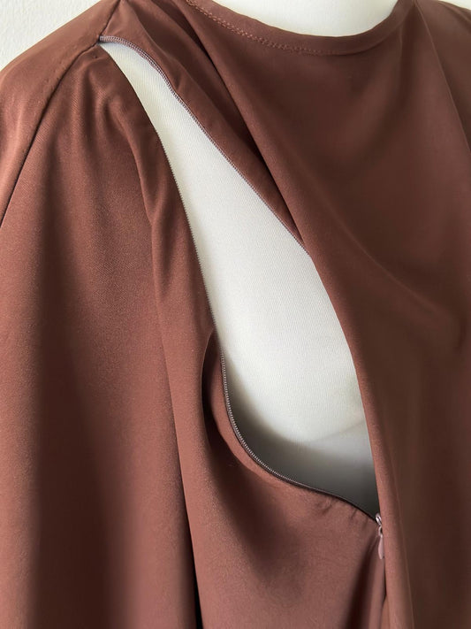 Abaya Jamila DARK BROWN